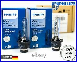 X2 D2S Xenon PHILIPS White Vision Gen2 Car Headlight Bulbs +120% 5000K 85122WHV2