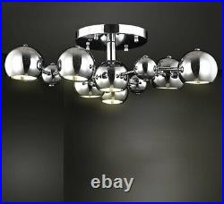 XL Led design chandelier ceiling lamp lighting spot living room chrome 60cm big