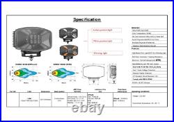 X Design White Amber Jumbo LED Driving Spot Light Lamp X1 + Amber Strobe Light
