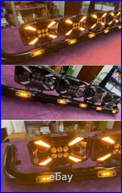 X Design White Amber Jumbo LED Driving Spot Light Lamp X1 + Amber Strobe Light