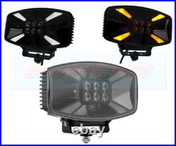 X Design White/Amber Jumbo LED Driving Spot Light Spot Lamp + Amber Strobe Light