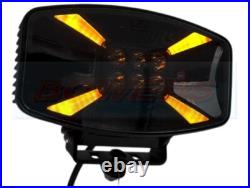 X Design White/Amber Jumbo LED Driving Spot Light Spot Lamp + Amber Strobe Light