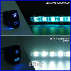Xprite C6 Series 240W 50 Single Row LED Spot Light Bar with Aqua Blue Back Lt