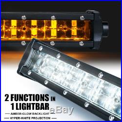 Xprite LED Light Bar Amber 42inch Double Row Sunrise Series Backlight for Truck